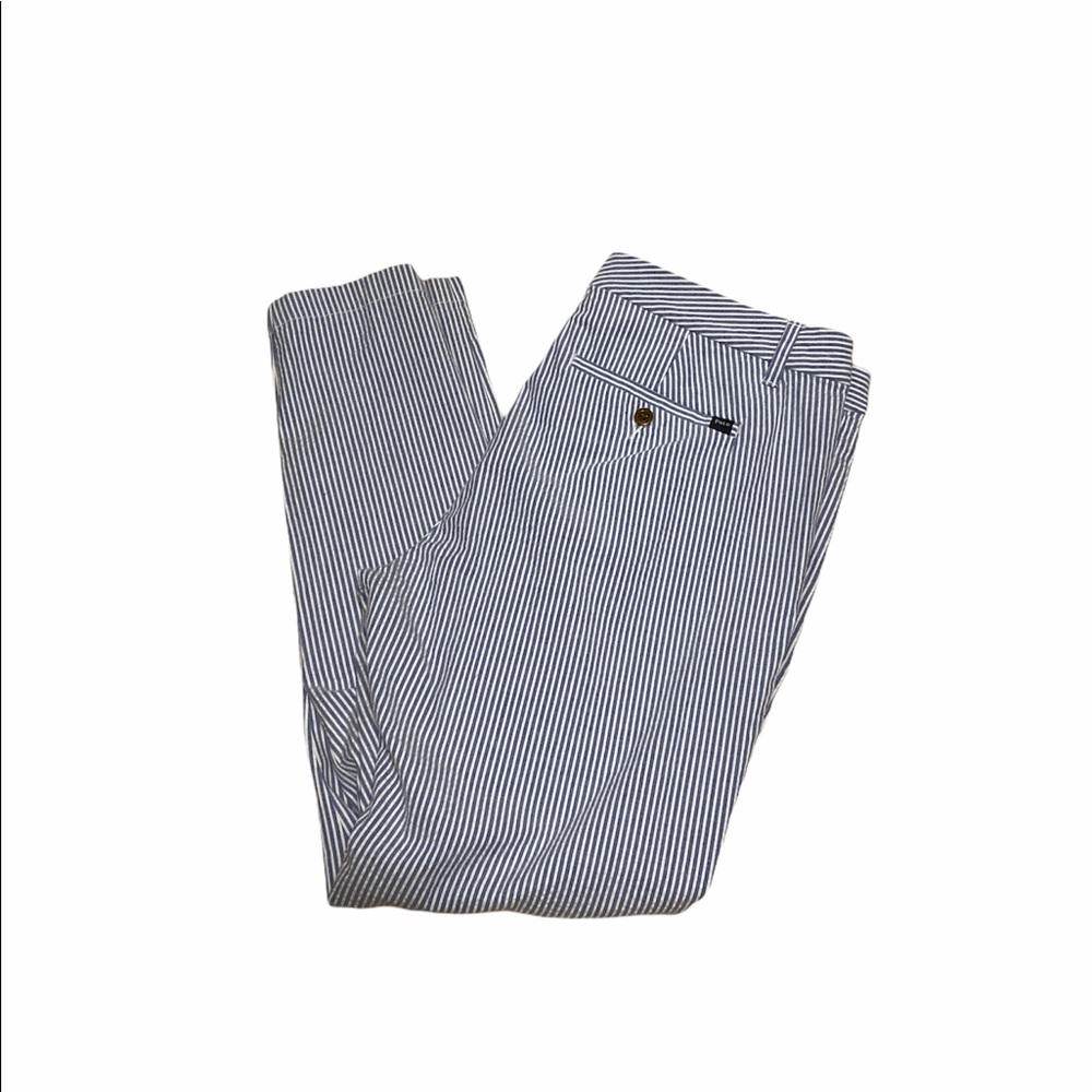 POLO RALPH LAUREN Blue/White Stripe Pants 10 Skinny leg. NWT